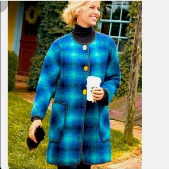 Soft Surroundings Boucle Plaid Wool Blend Jacket - Picture 2 of 14